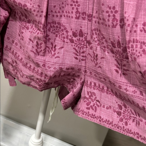 Free People Cutie Pie Romper In Azalea Combo Pink Embroidered Boho Romper Size L - Picture 7 of 16